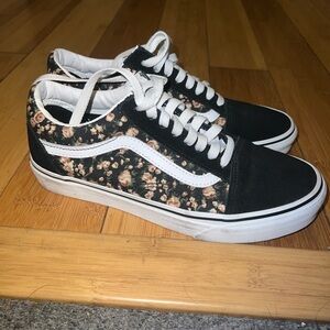 Floral Black Women's Vans